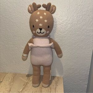 Cuddle + Kind 14" Reindeer Violet the Fawn Plush Brown Pink Hand Made In Peru